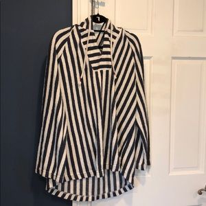 Blue and white sweater